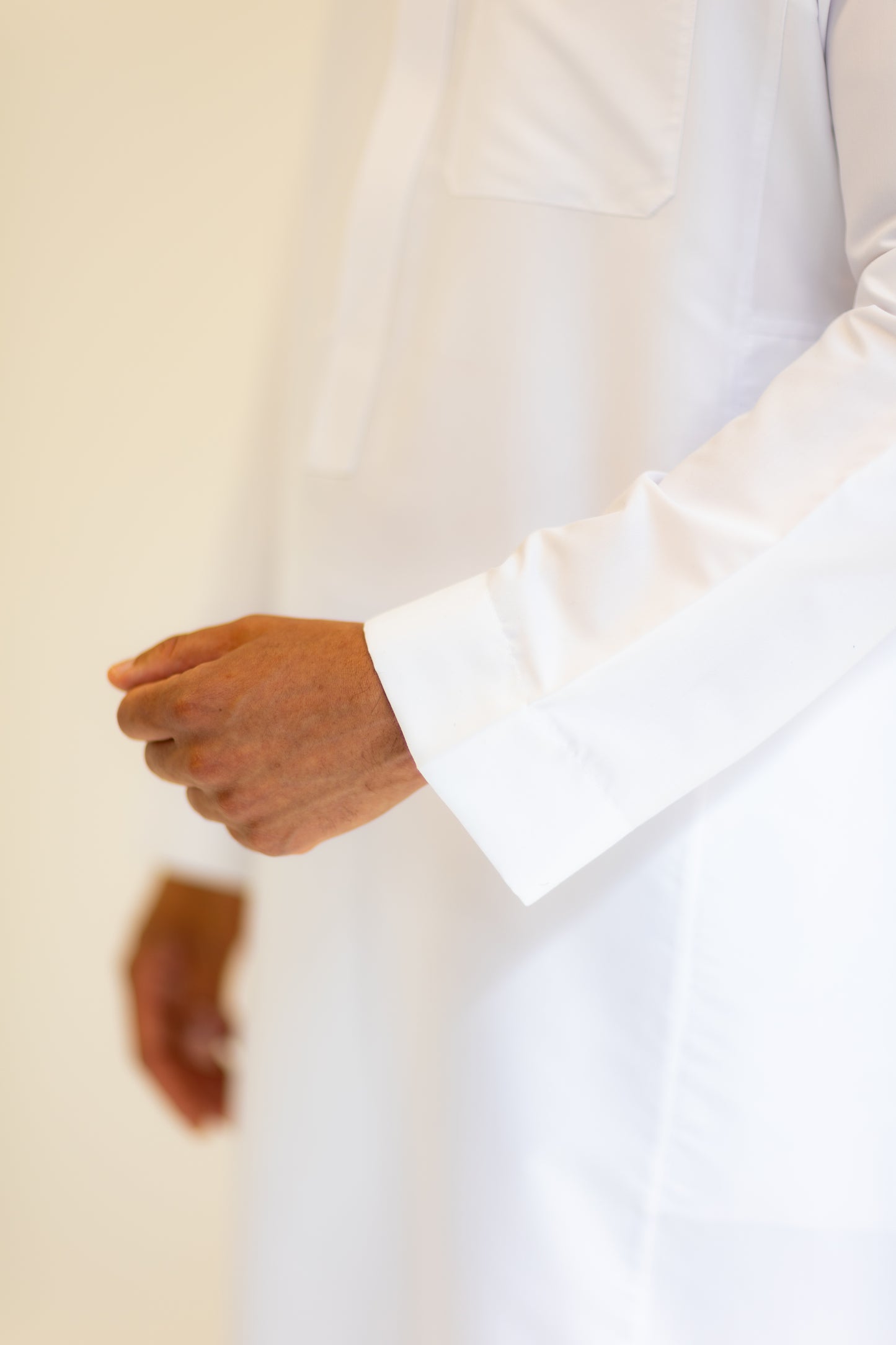 White Saudi Collared Thobe